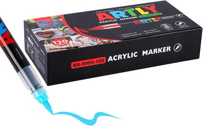 Acrylic Paint Markers, Acrylic Paint Pens, Fabric Markers for Textile, Rock, Glass, Wood, Paper, Ceramic, Canvas DIY Art Supplies Kit for Kids and Adults (120) - Crafty Corner