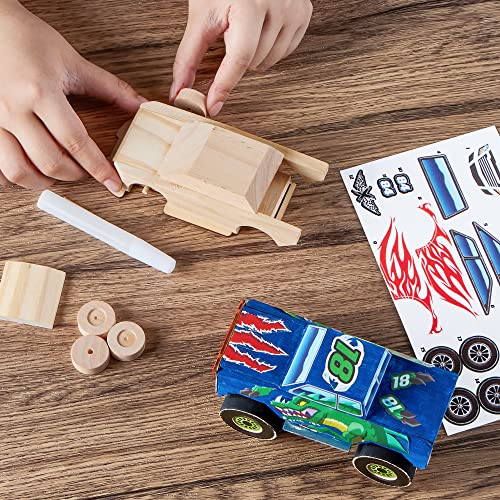 Kids Craft Kit Build & Paint Your Own Wooden Race Car Art & Craft Kit DIY Toy Make Your Own Car Truck Toy Construct and Paint Kit