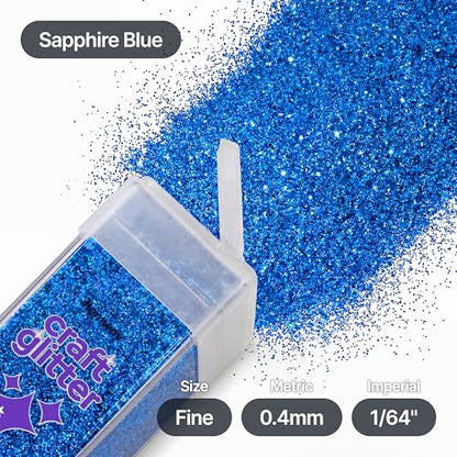Craft Glitter Shaker Sapphire Blue 130g Fine (3.8 Ounce)