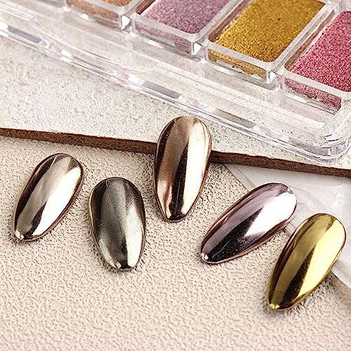 6 Colors Chrome Nail Powder Palette