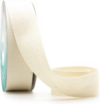CT CRAFT LLC Ivory Cotton Ribbon 7/8" x 10 Yards for Home Décor Gift Present Wrapping DIY Crafts Birthday Wedding Bouquet Christmas - Crafty Corner