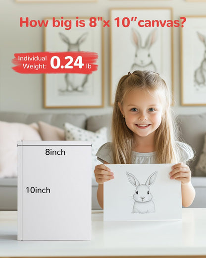 Canvas Boards for Painting 60 Pack, 8x10 Inch Painting Canvas Panels, 100% Cotton White Blank Art Supplies for Acrylics Oil Watercolor Tempera Paints