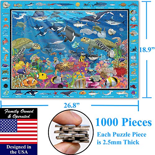 Colorful Ocean Life 1000 Pieces Jigsaw Puzzle for Kids 13+ (1000 Count)