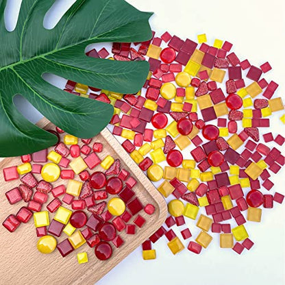 Assorted Orange Red Irregular Crystal Mosaic Tiles (9 Ounce)