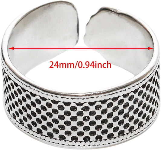 Lilaly 3 Pcs Thimble Metal Sewing Thimble Thimbles for Hand Sewing Sewing Finger Protector Sewing DIY Tool
