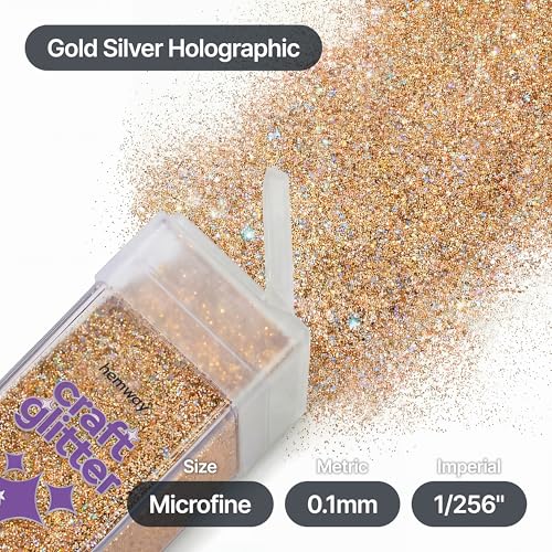 Craft Glitter Shaker Gold Silver Holographic 130g Microfine (3.8 Ounce)