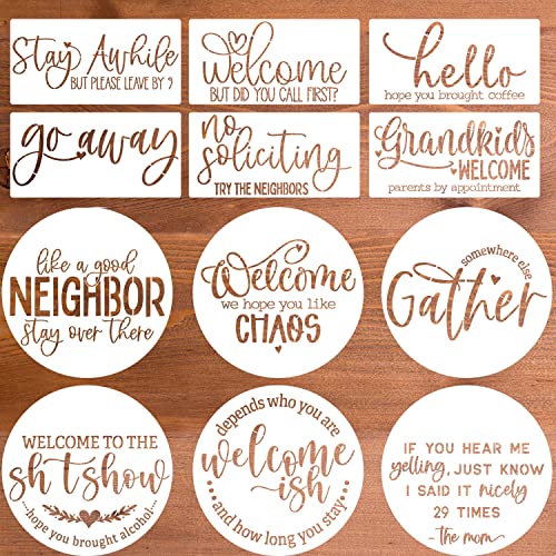 Welcome Stencils for Painting on Wood Funny Sarcastic Stencil 12"