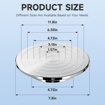 Kartols 12 Inch Sculpting Wheel, Double-Sided Pottery Turnable Wheel Aluminium Alloy Heavy Duty Metal Banding Wheel with Ball Bearings for Ceramics Model Making Clay Modeling Cake Decor Paint Spraying