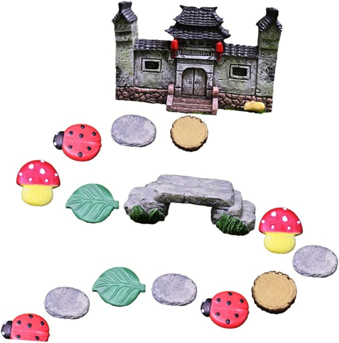 DIY Mini Mushroom Pedal Ornament Fairy Garden Decor for Outside Stepping Stone Kit