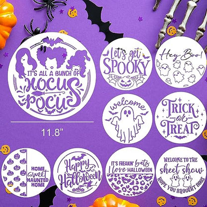 Halloween Stencils for Painting on Wood 12" Halloween Stencil for Crafts (9 Count)
