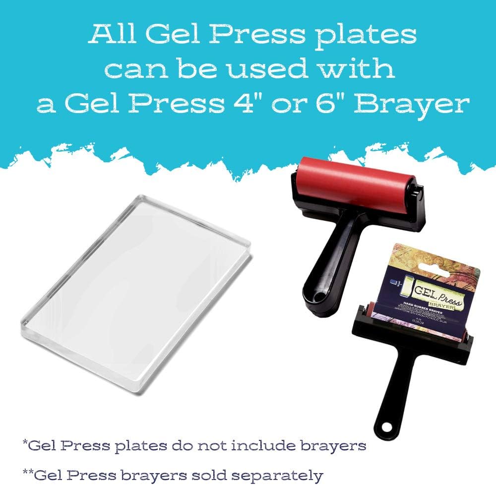 Gel Press Monoprinting Print Plate - 3” X 5” Gel Plate - Printmaking Supplies - Reusable Gel Printing Plate for Press Art for Card Making, Scrapbooking, Journaling, Arts and Crafts, Home Decor