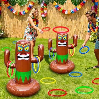 27" Inflatable Luau Tiki Pool Toss Games