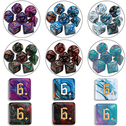 Polyhedral Role Playing Dice with Drawstring Storage Pouch (182 Count)