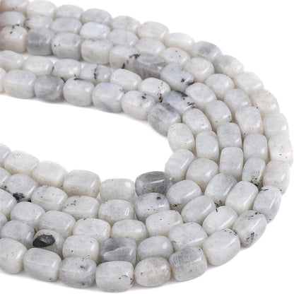 Natural Spectrolite Cuboid Stone Loose Semi Gemstone Beads for Jewelry Making 8mmx12mm 38cm/Strand