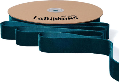 LaRibbons Thin Velvet Ribbon 1 Inch x 25 Yards, Dark Blue Velvet Ribbon for Christmas Tree, Gift Wrapping, Wreath Bow, Outdoor Decoration - Crafty Corner
