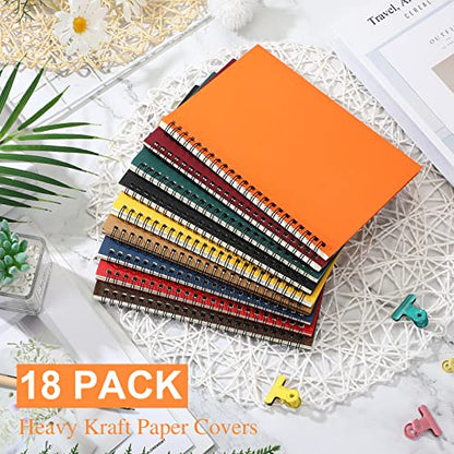 18 Pcs Spiral Notebooks