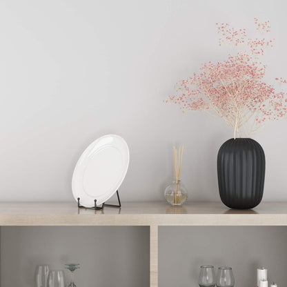 Decolore 5 Pack 3 Inch Small Easel Metal Display Stands - Black Iron Plate Holder for Picture, Decorative Plate, Book, Photo, Artistic Work (5 pcs)