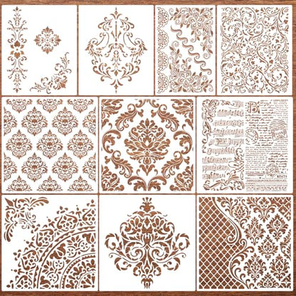 Damask Stencils for Walls 12inch Damask Stencil (10 Count)