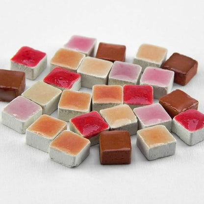 Colorful Mini Mosaic Tiles, 5mm,3/16 inch 1000 Units for Crafting Mix red, MXRG