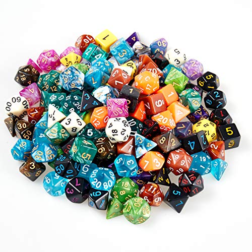 20 Set DND Polyhedral Dice with Storage Pouch (20 Count)