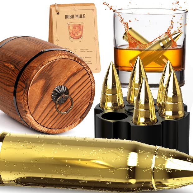 Whiskey Stones Gifts Set for Men Dad Him (720 Ounce)