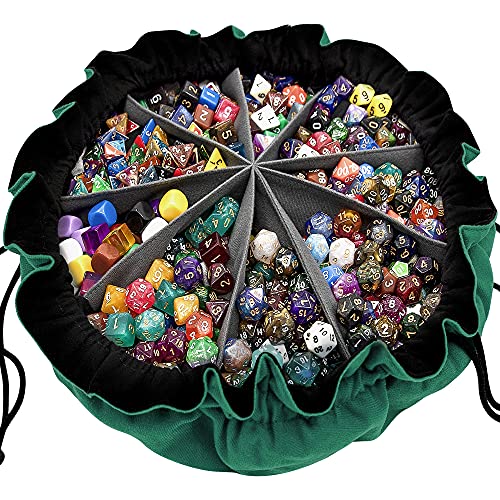 Large Dice Bag with Pockets Big Capacity Dice Bag Drawstring Pouch