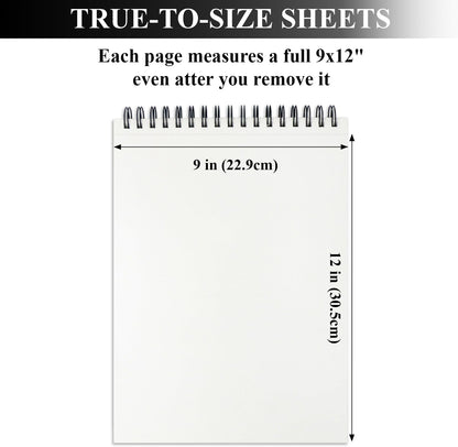 9" x 12" Sketch Book, Top Spiral Sketchbook, 100 Sheets Sketch Pad, (68 lb/100 GSM) Drawing Paper Pad, Drawing Pad for Kids, Artist Sketchbook for Drawing, Illustration & Art Supplies. - Crafty Corner