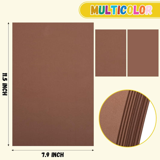 10 Pack Foam Sheets Craft 8 x 12 inch, Eva Color Foam Paper for Art Crafts Projects, Classrooms Scrapbook Gift DIY Cutters Card Party Decoration (Brown) - Crafty Corner