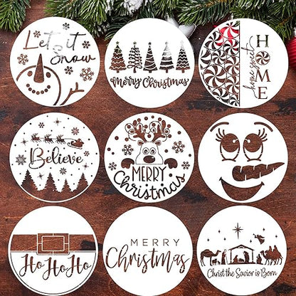 Christmas Stencils for Painting on Wood 12" Reusable Christmas Stencil (9 Count)