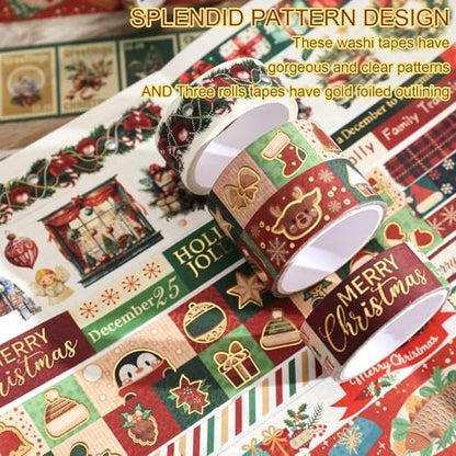 25 Rolls Christmas Gift Washi Tape Set (25 Count)
