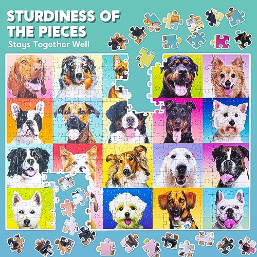 300 pcs Multicolor Dog Puzzles (300 Count)
