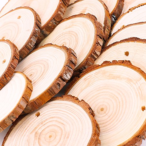 Unfinished Wood Slices with Hole
