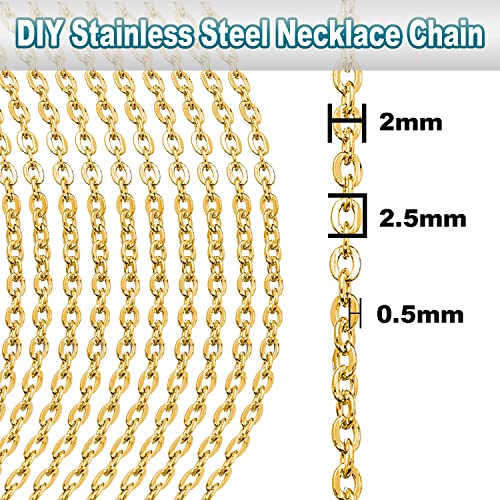 33ft Gold Chain for Jewelry Making Non