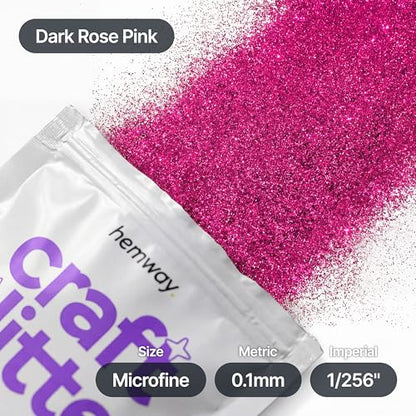 Craft Glitter Dark Rose Pink 100g Microfine Glitter (100 Gram)