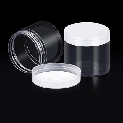 SATINIOR 12 Pack Plastic Container Jars with Lids Round Clear Travel Cosmetic Container Jars for Toiletries, Lotion, Cream, Ointments, Makeup, Rhinestone, Samples, Kitchen Storage (7 Ounce, Clear)