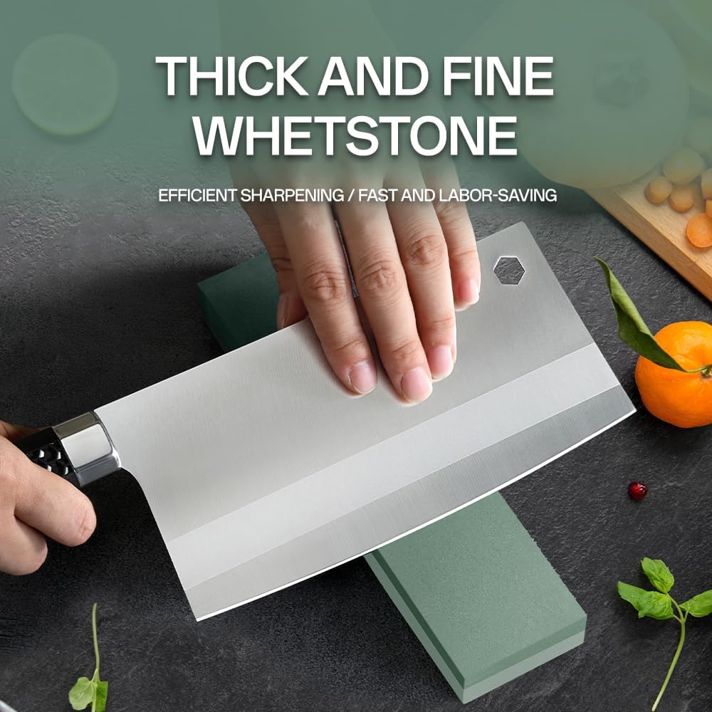 YKLP Knife Sharpening Stone,Whetstone Set Kitchen Knife Sharpener Stone 2 Side 180/320 Grit,Wet Stones for Sharpening Chisel Blades, Knives, Scissor Blades