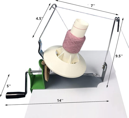 Yarn Ball Winder 18oz Large Swift Yarn Fiber Wool String Ball Winder, Tabletop Clamp Up to 2'', Hand Operated Center Pull Yarn Ball Winder
