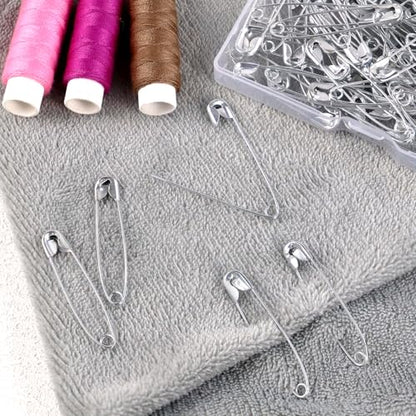 100 Pack Silver Safety Pins Assorted (100 Count)