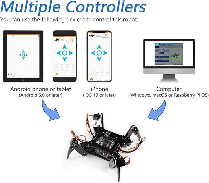FREENOVE Quadruped Robot Kit (Compatible with Arduino IDE), Walking Crawling Twisting, App Remote Control, Servo STEM Project