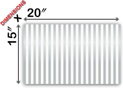 Flexicore Packaging Metallic Silver Pin Stripe Print Gift Wrap Tissue Paper Size: 15 Inch X 20 Inch | Count: 100 Sheets | Color: Silver Pin Stripe