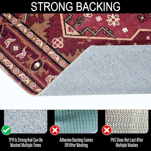 Tribal Rugs Summer Tropical 6x9 Area Rugs Wine Red Traditional Boho Vintage Oriental Rug Carpet for Bedroom Kitchen Dining Living Room Indoor Entryway Washable (56 Sq Ft)