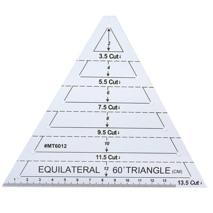 60 Degree Triangle Ruler for Quilting, 6.54 * 6.19in Triangle Quilting Ruler, Triangle Quilting Ruler Transparent for Sewing Cut Measurement DIY Tools