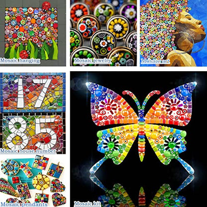 Millefiori Mosaic Tiles for Crafts (125 Count)