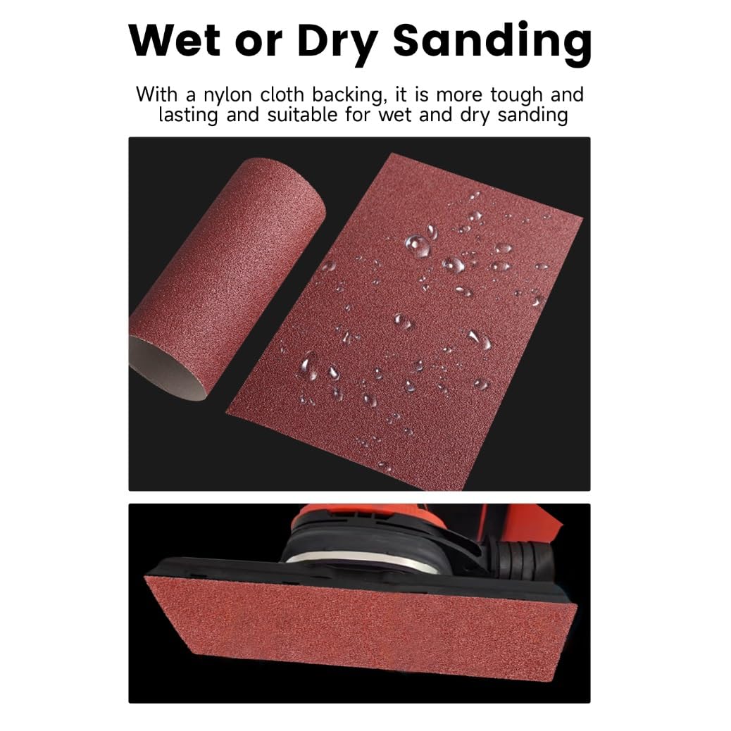 Emery Cloth Roll,5 Grits 1'' x 26FT Sandpaper Roll with Dispenser,150 240 320 400 600 Grit Sand Assortment, Sanding Paper Roll & Sandpaper Sheets for Metal Auto Wood Dry & Wet Polishing.(5Rolls 26FT)