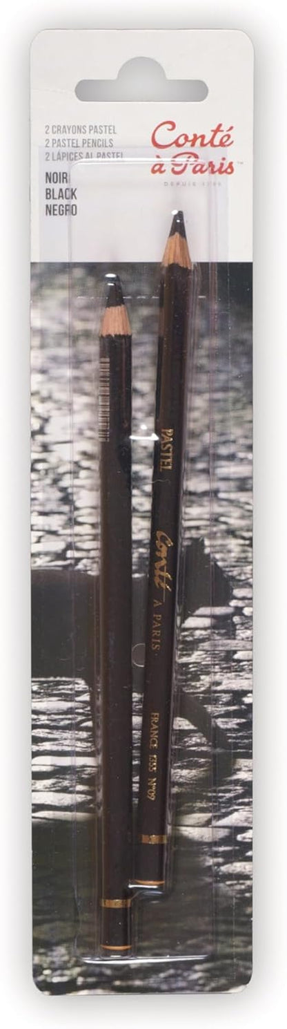 Conté à Paris 2 Count Pastel Pencils, Black