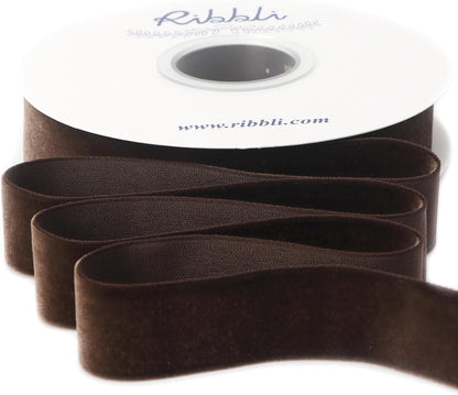 Ribbli Brown Velvet Ribbon 1 Inches Continuous10 Yard Spool Christmas Ribbon for Gift Wrapping Crafts Home Decor - Crafty Corner