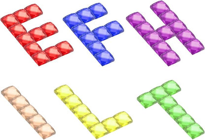 MECCANIXITY Mosaic Tiles 55 Pieces, 13 Faces Glitter Crystal 1 x 1cm for Crafts Bulk, Mosaic Art Kits Stained Glass Pieces for Handmade Jewelry Art DIY Material (Pink)