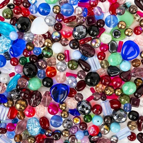 One Pound Assorted Glass Beads for Jewelry Making (192 Ounce)