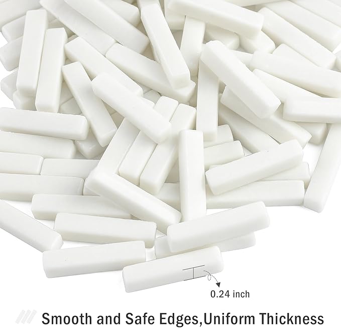 Youway Style White Mosaic Tiles for Crafts Bulk,150g Strips Shapes Mosaic Glass Pieces,Glass Mosaic Garden Craft Kit