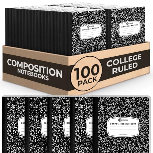 100 Pack Bulk Composition Notebooks (100 Count)